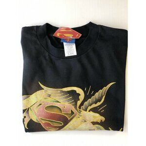 Superman Skull Graphic American Way T-shirt Crew Neck Men's Tee Black Size XL